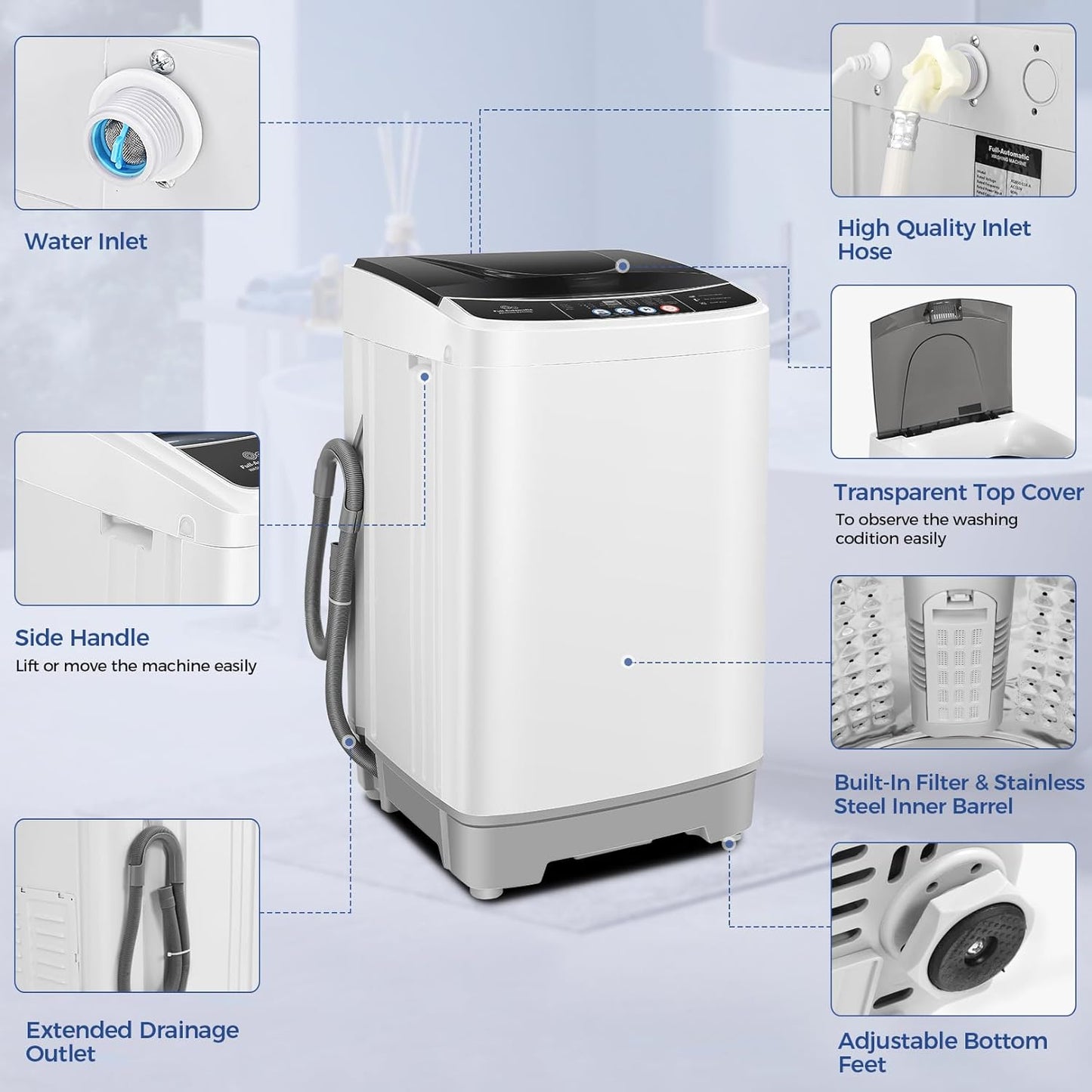 15.6lbs Portable Apartment Ventless Washer & Dryer Combo
