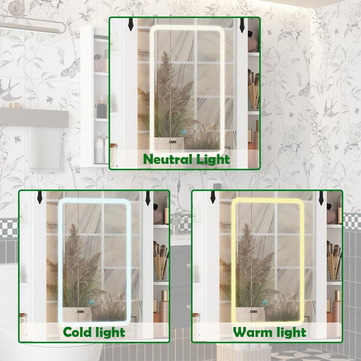 Frye Farmhouse Wall Mount Lighted Medicine Cabinet
