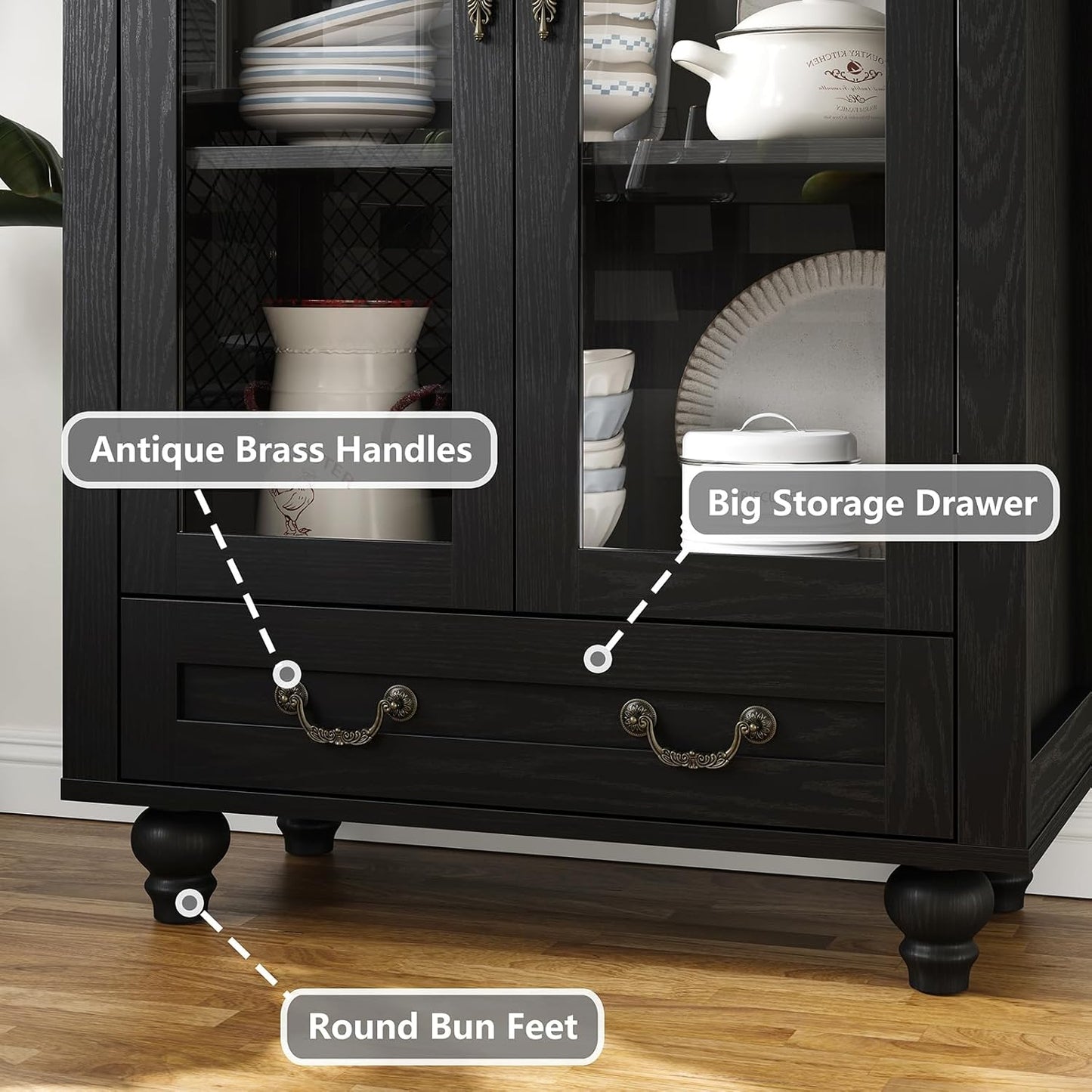 Rivas Black Arched Storage Display Cabinet