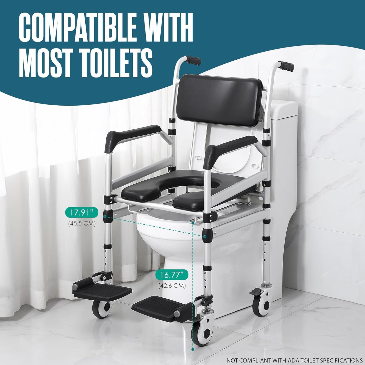 Naima Elderly Shower Commode Wheelchair