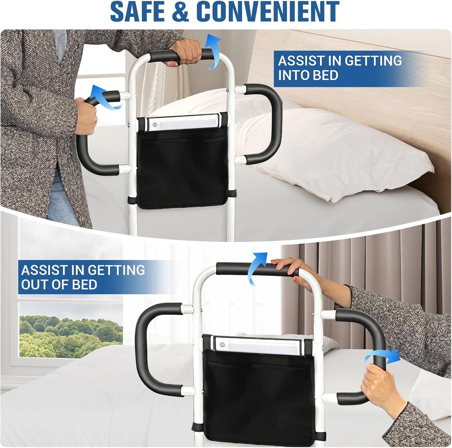 Senior Safety Bed Rail (Triple Handle)