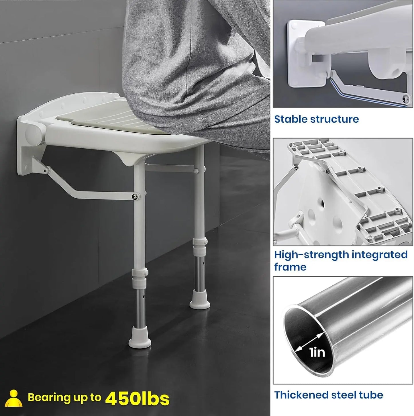 Wall Mounted Folding Shower Seat Canva Home