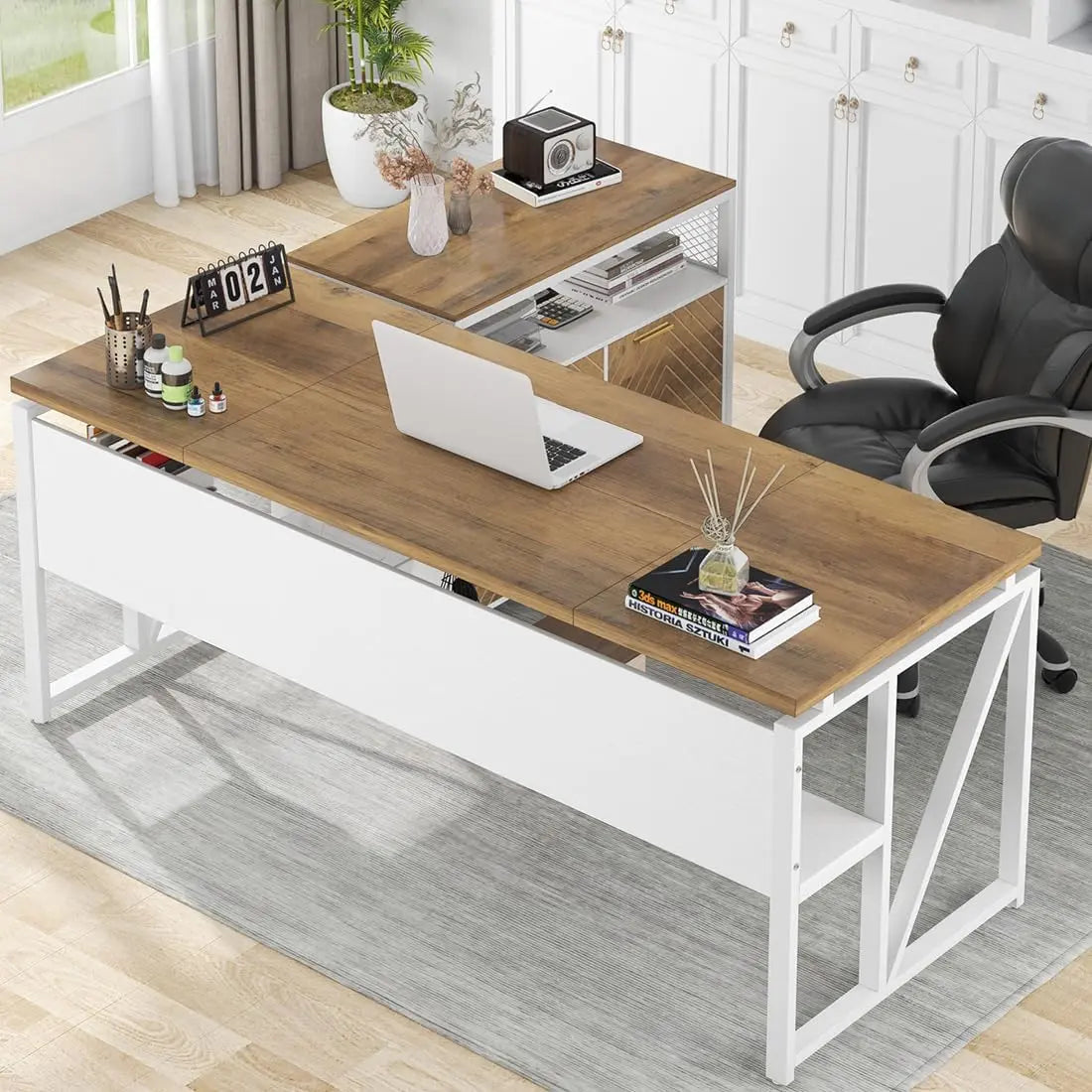 Knapp L Shape Executive Office Desk Canva Home