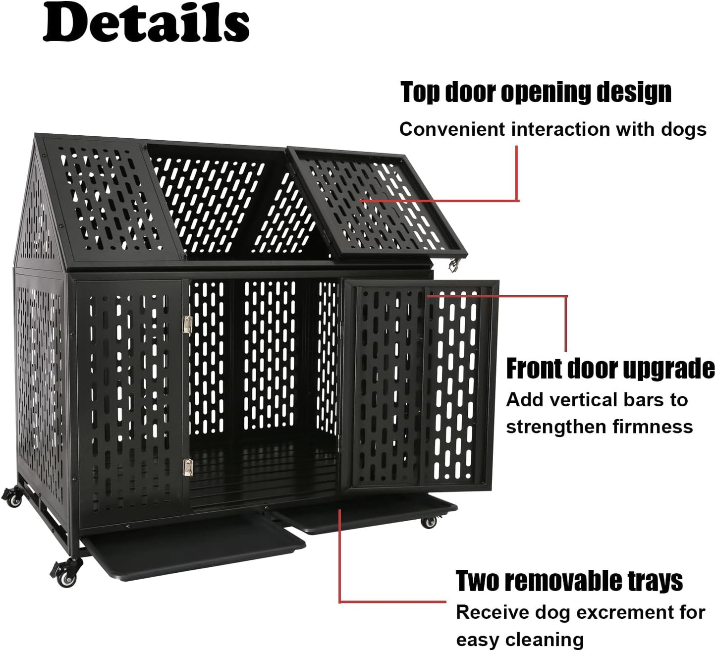 43.3" Wise Indestructible Heavy Duty Dog Crate