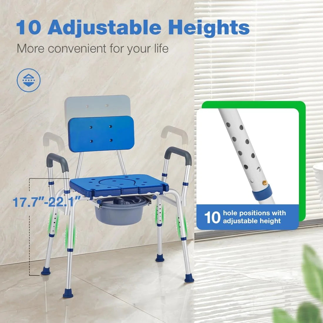 Eaton Adult's Wide Bedside Commode Chair