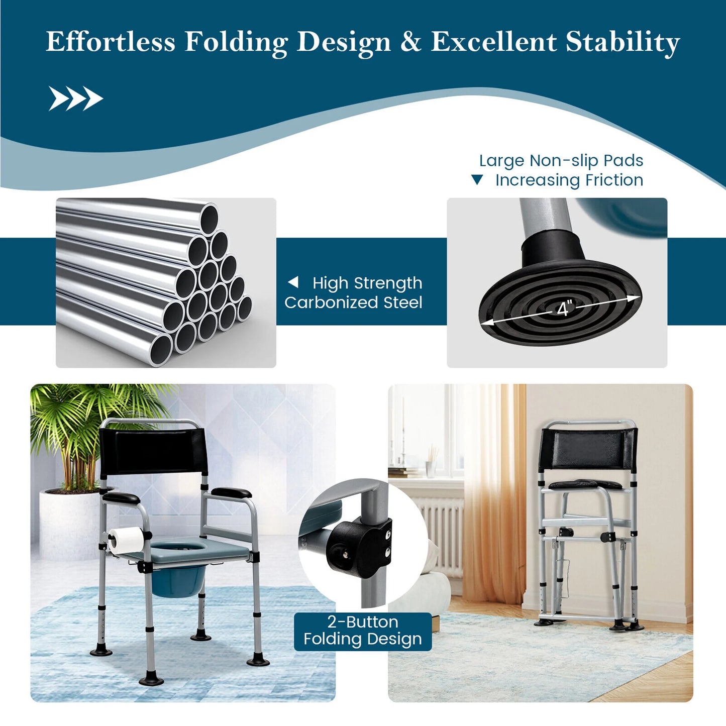 Deacon Adult's Bedside Commode Chair