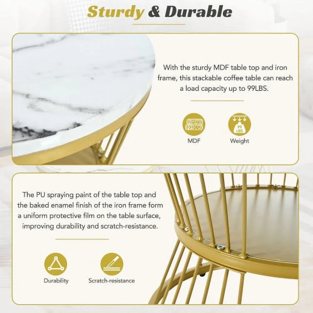 Irwin Round Marble Coffee Table