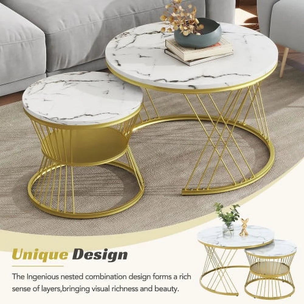 Irwin Round Marble Coffee Table