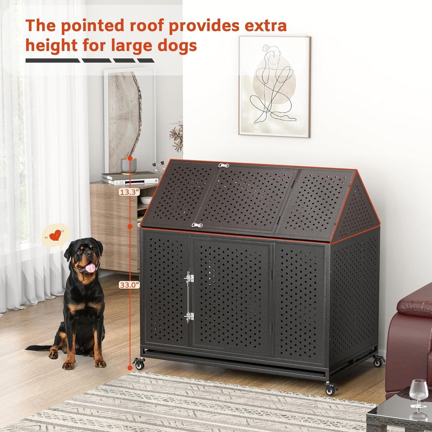47.2" Noel Indestructible Heavy Duty Dog Crate