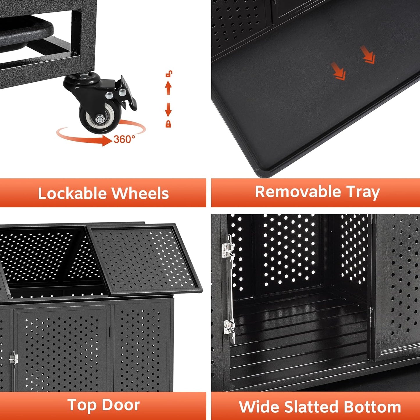 47.2" Noel Indestructible Heavy Duty Dog Crate