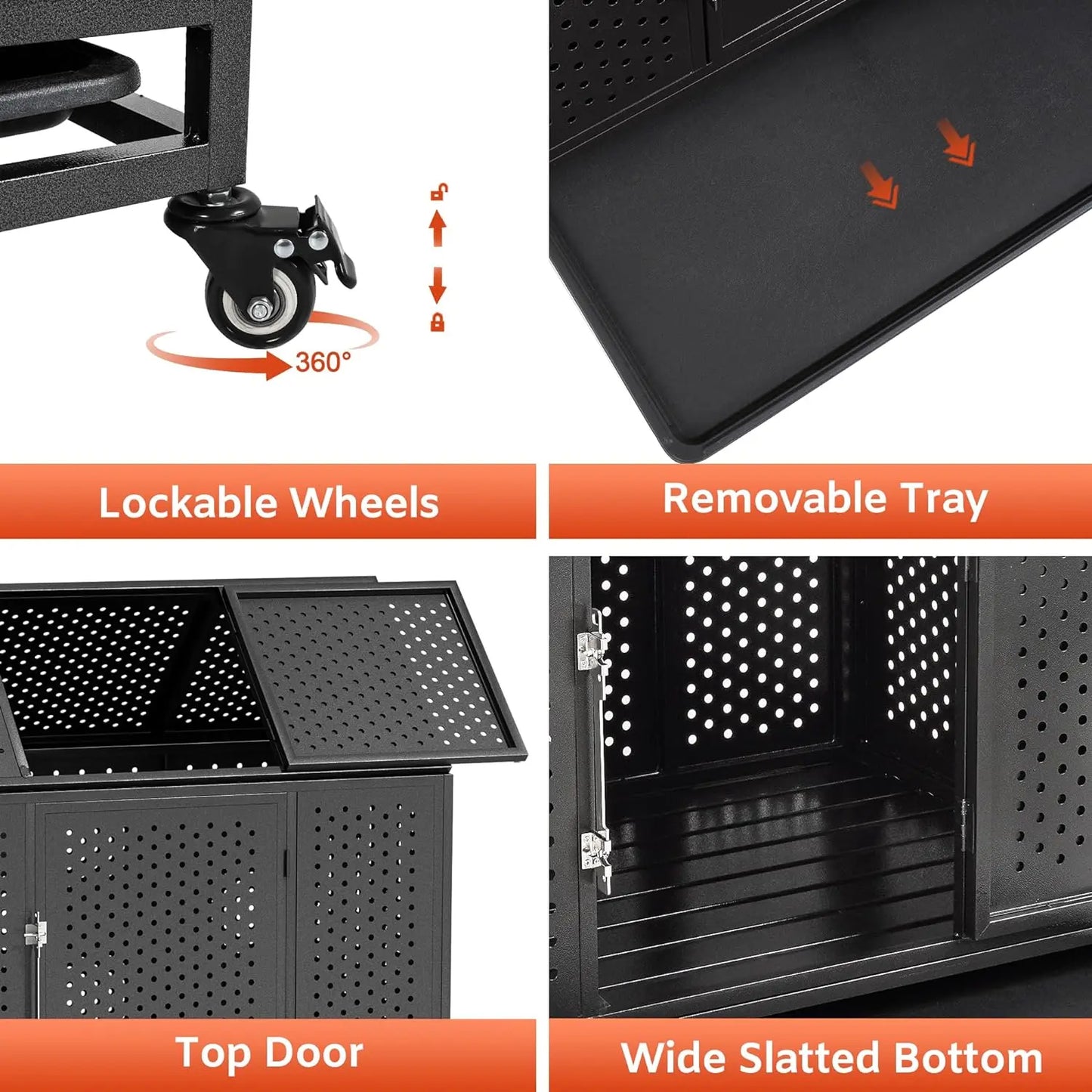 47.2" Noel Indestructible Heavy Duty Dog Crate Canva Home