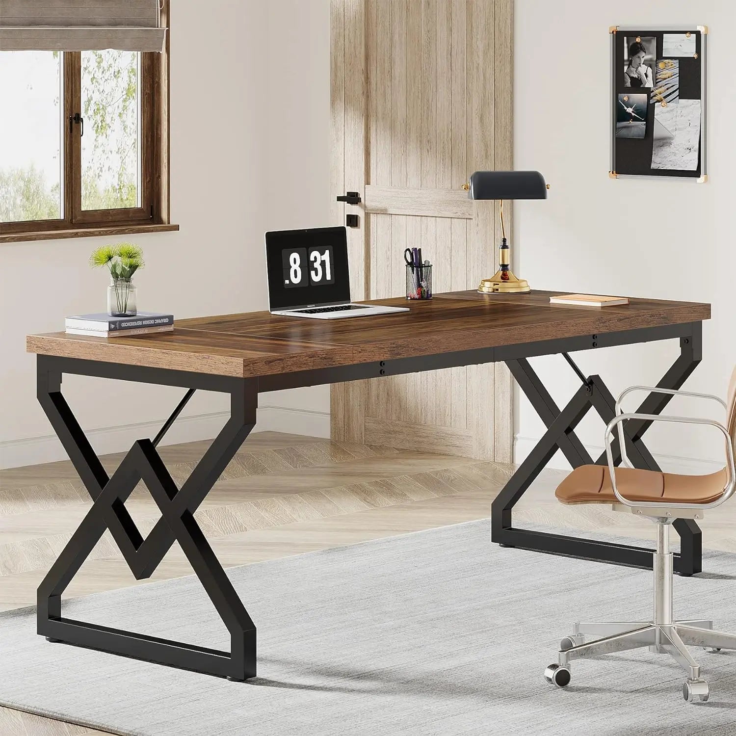Casey Rustic Executive Office Desk – Canva Home