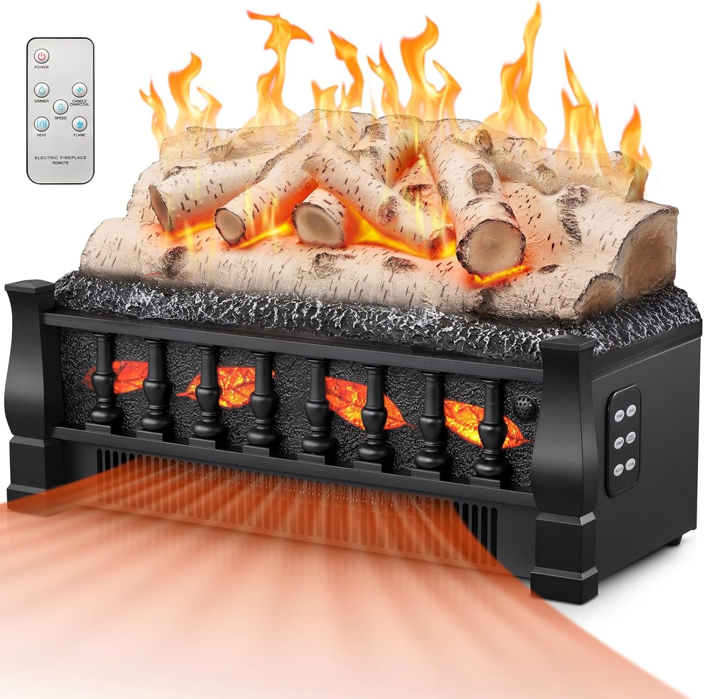 Electric Portable Fake Log Fireplace Insert