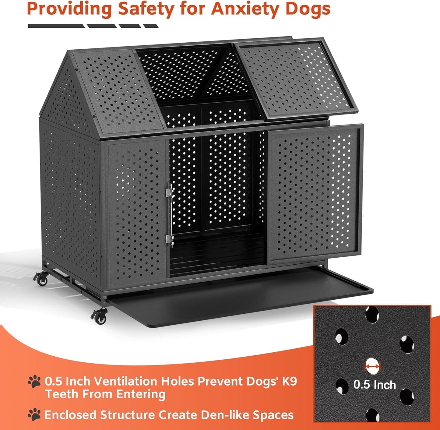 47.2" Noel Indestructible Heavy Duty Dog Crate