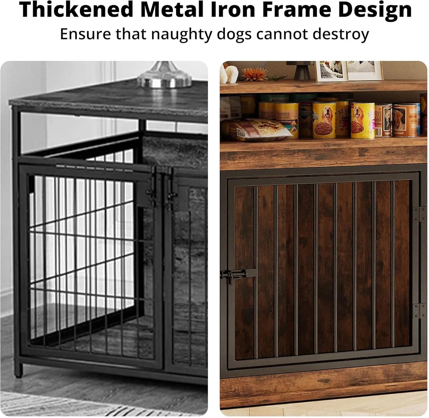 46.5" Tran Large Corner Dog Crates Furniture Canva Home