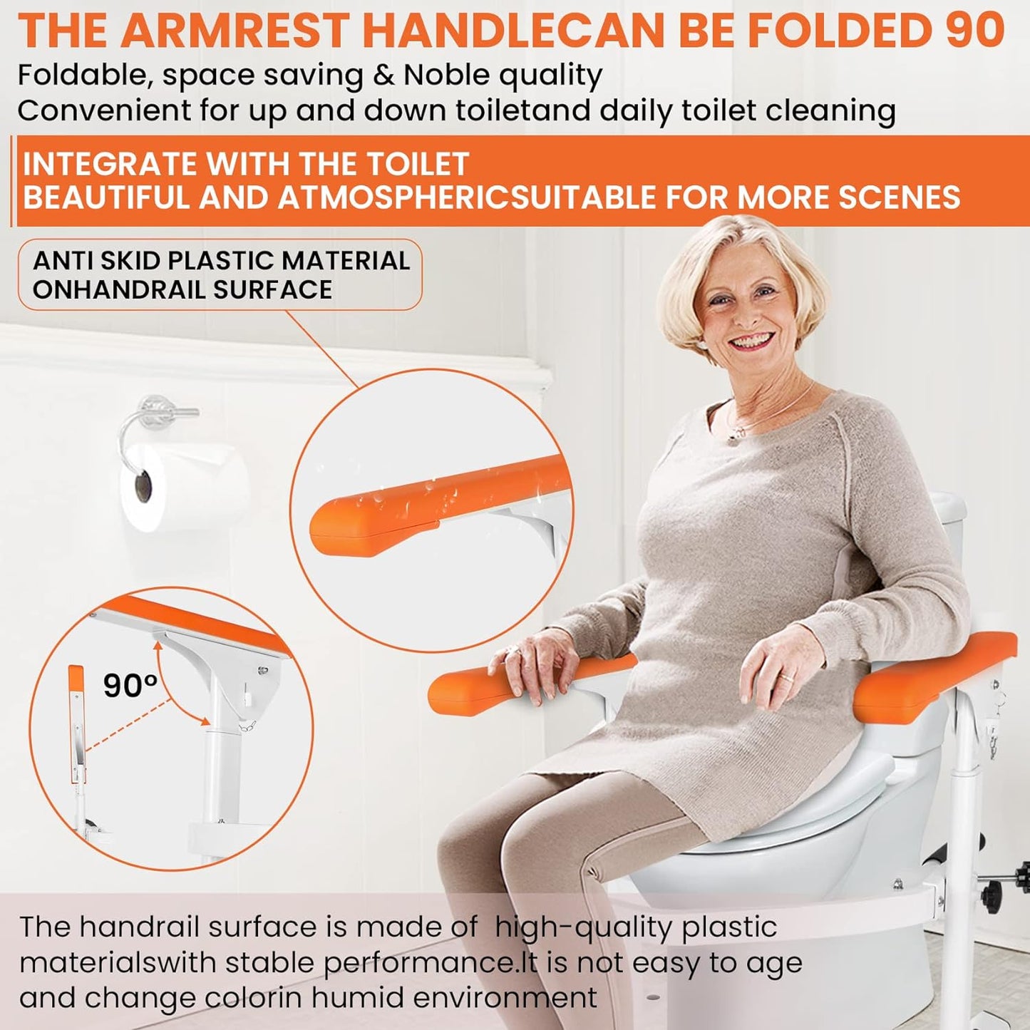 Flip Up Toilet Safety Frame Rails