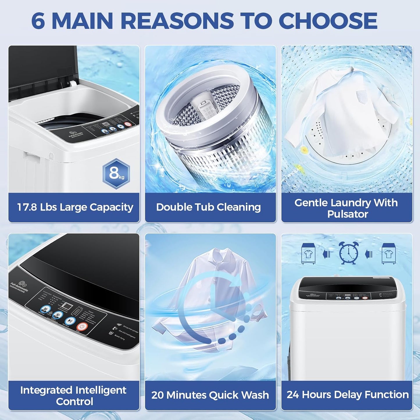 17.8lbs Portable Apartment Ventless Washer & Dryer Combo