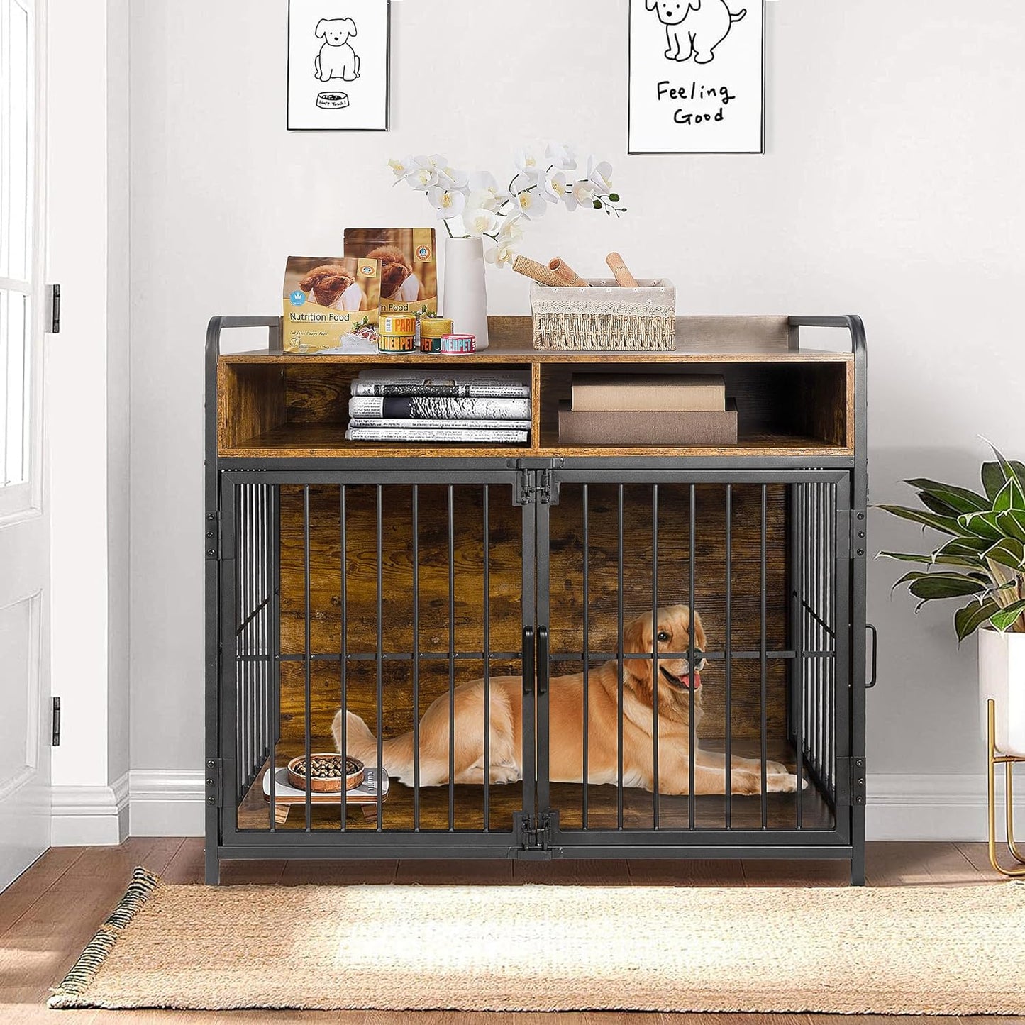 41" Faye Rustic Large Dog Crates Furniture