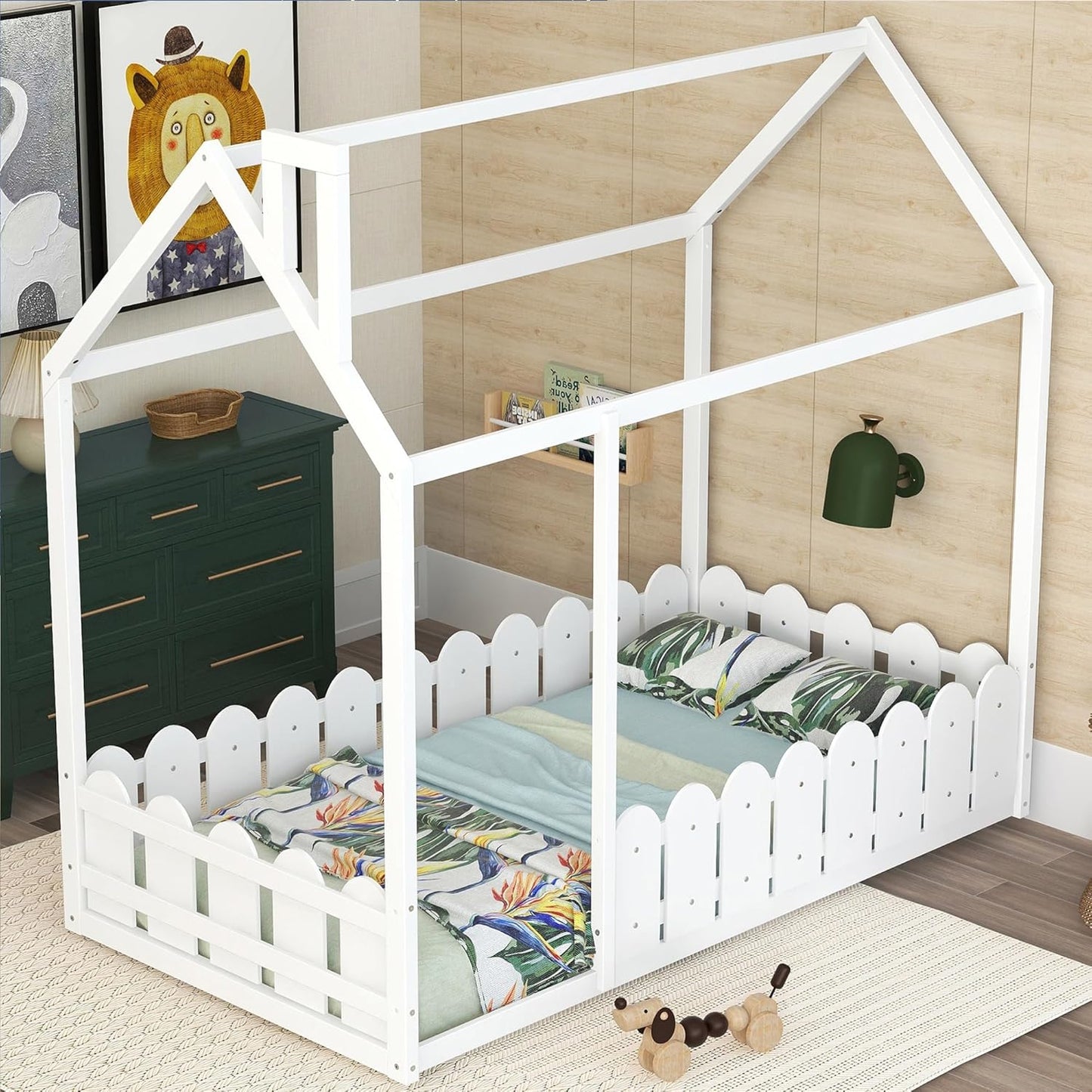 Fence Montessori Floor Bed With Rails