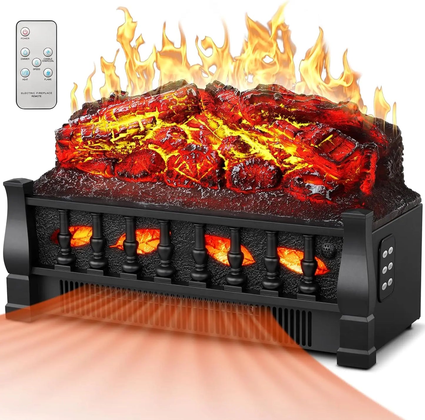 Electric Portable Fake Log Fireplace Insert Canva Home