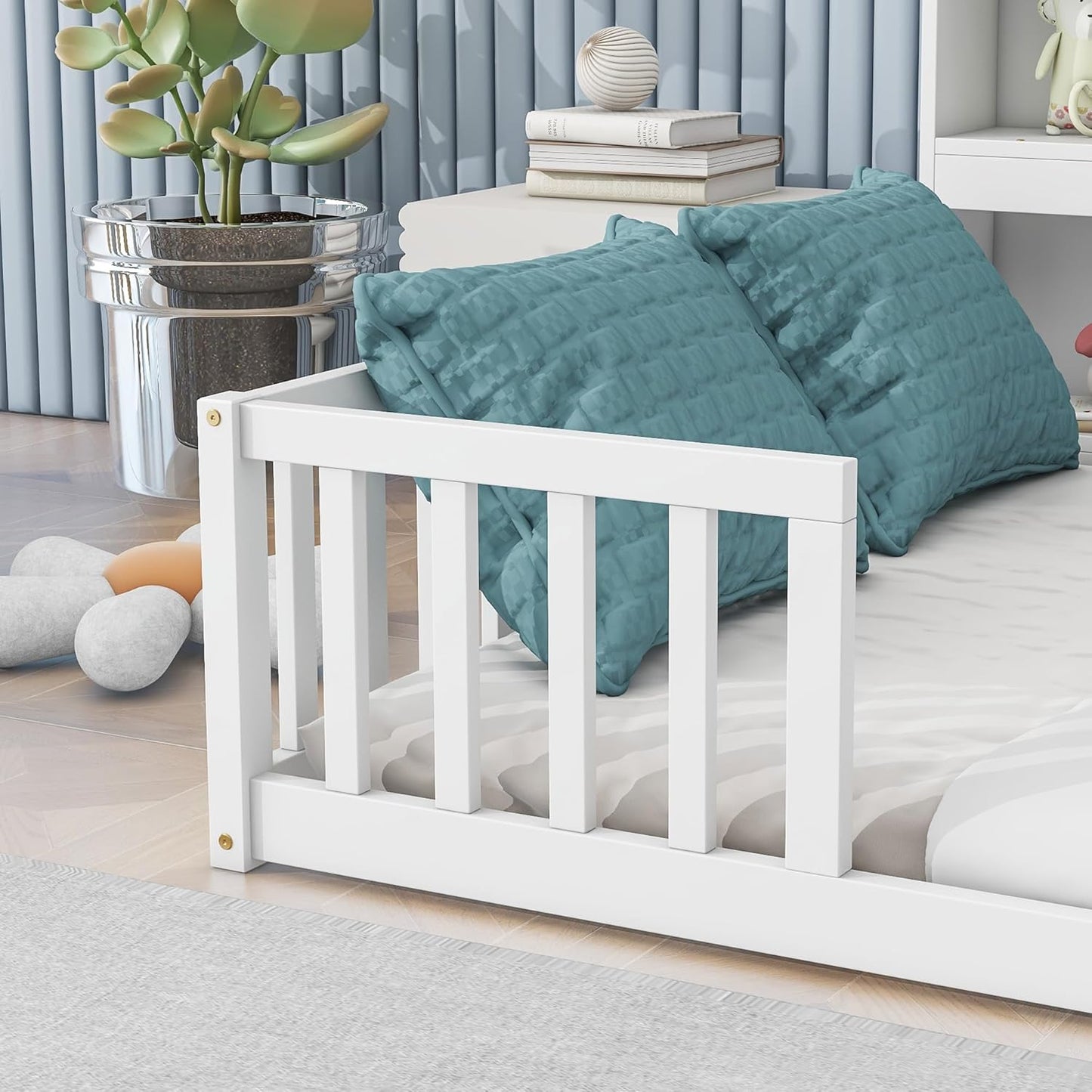 Rivera Children's Montessori Floor Bed With Bookcase