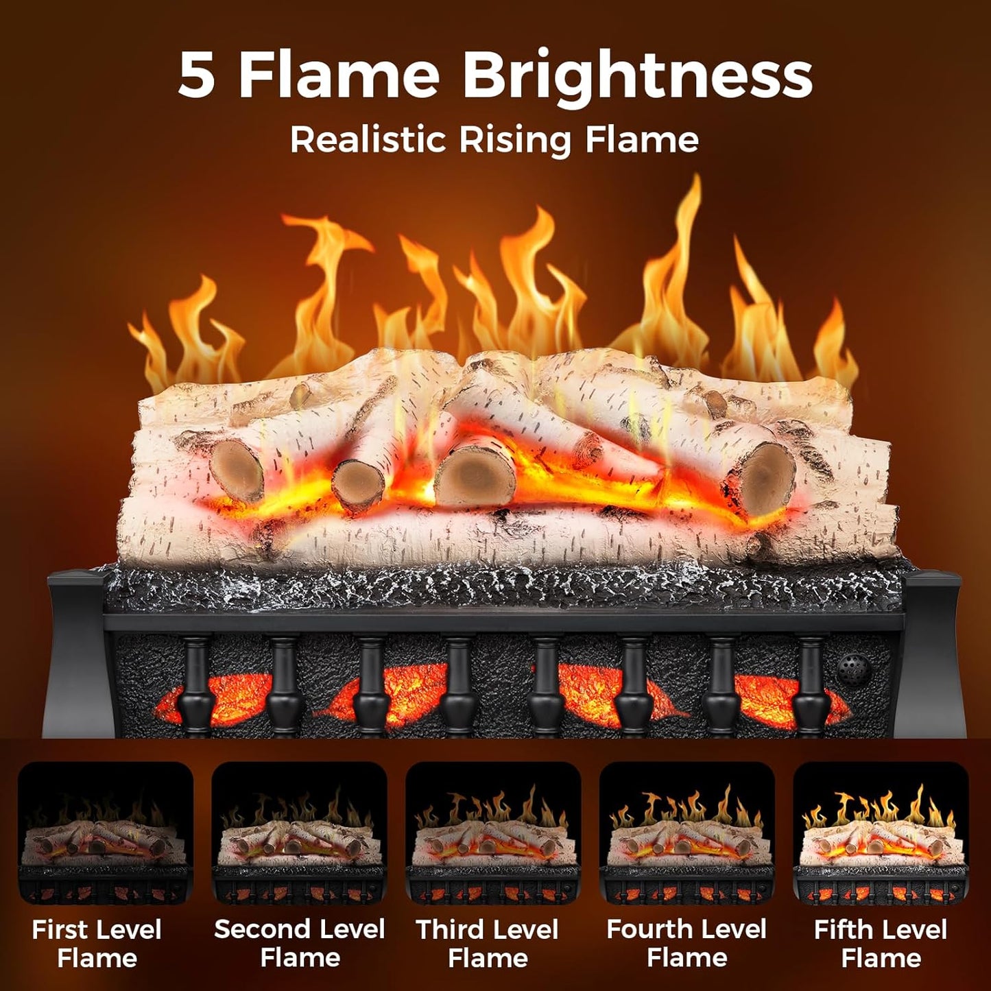 Electric Portable Fake Log Fireplace Insert