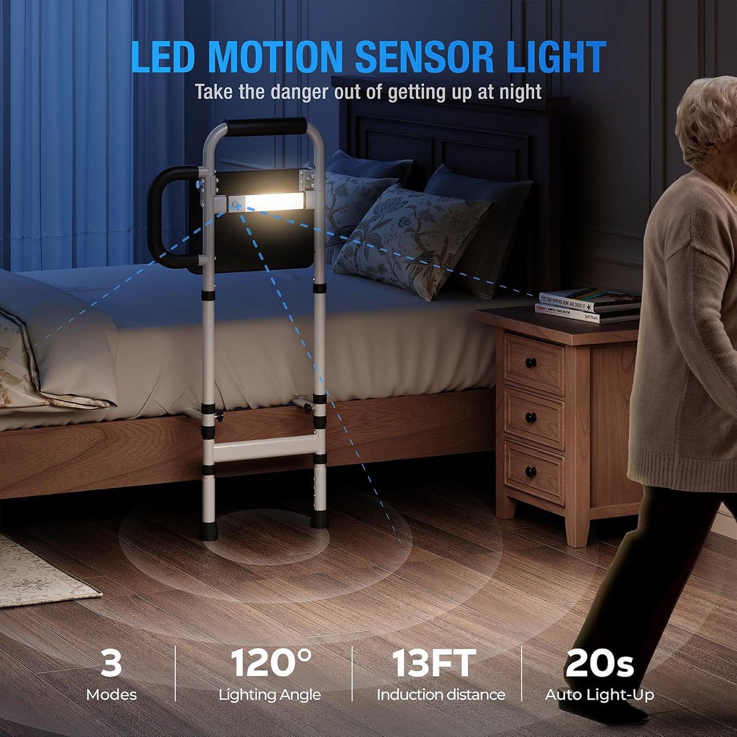 Senior Safety Bed Rail (Foldable Table)