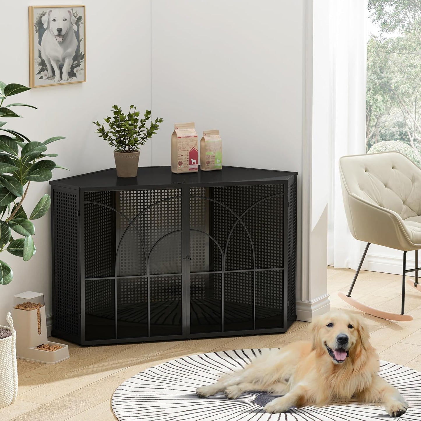 47.2" Nunez Large Corner Dog Crates Furniture