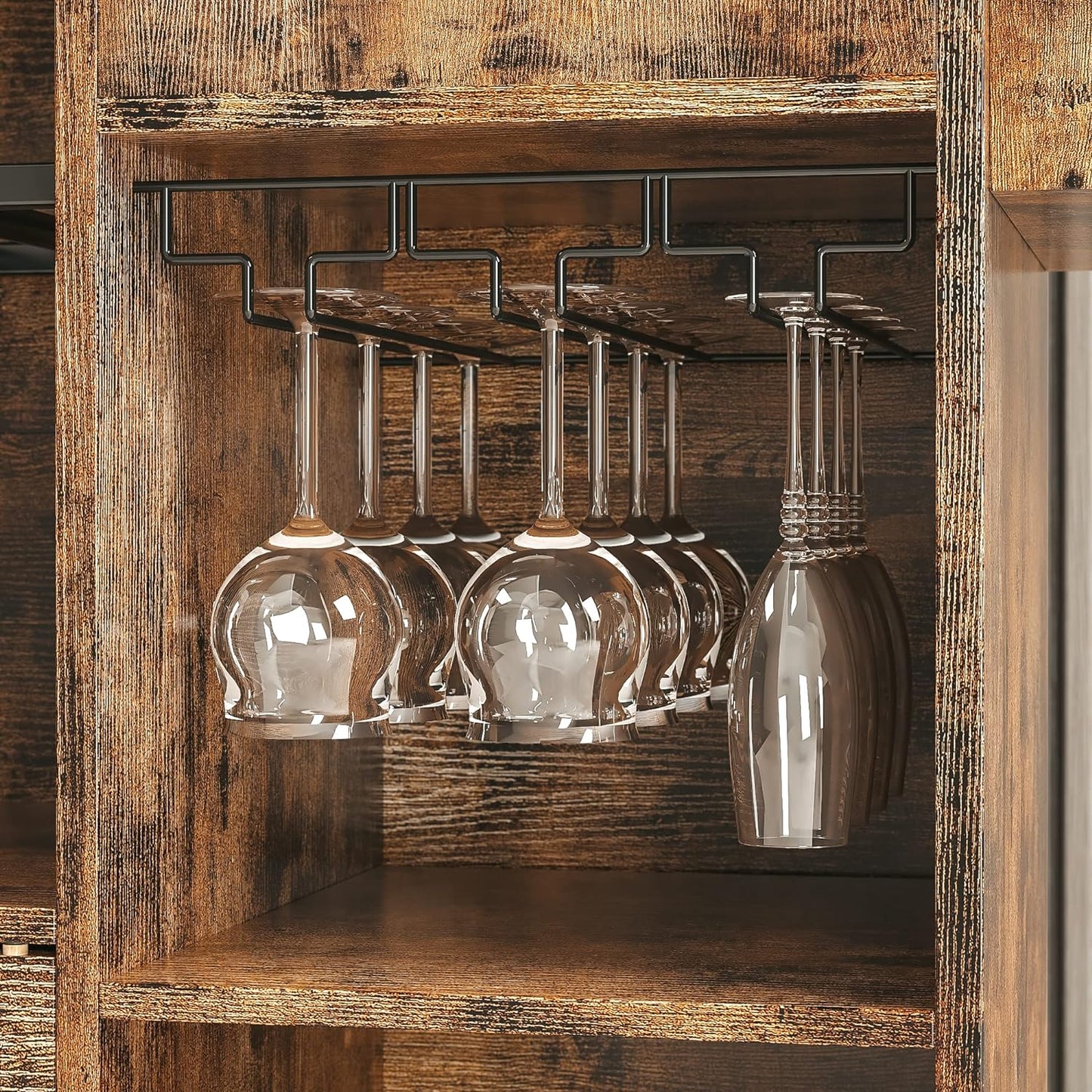 Rustic Rolling Drop Leaf Kitchen Island Cart