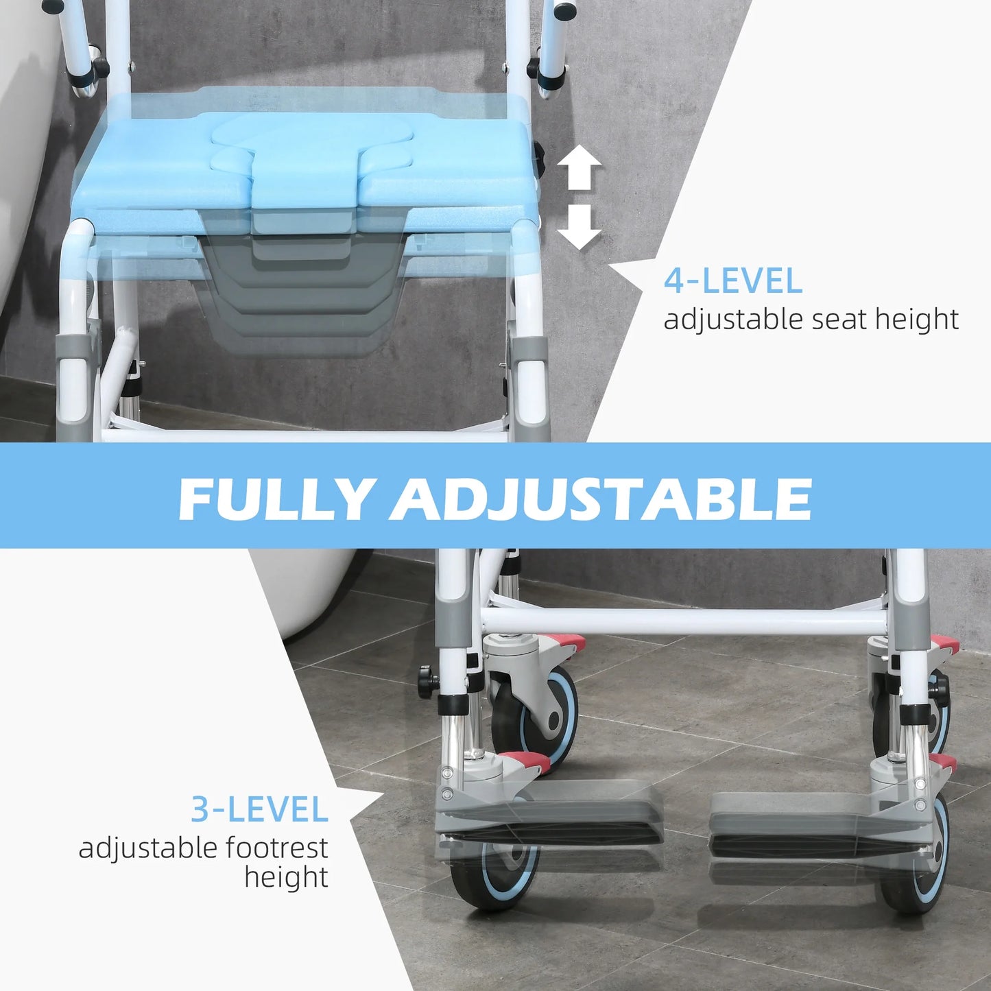 Honor Elderly Shower Commode Wheelchair
