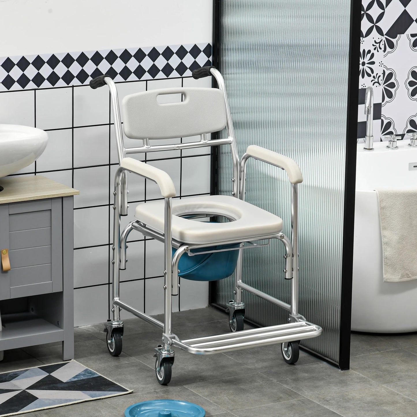 Conner Elderly Shower Commode Wheelchair