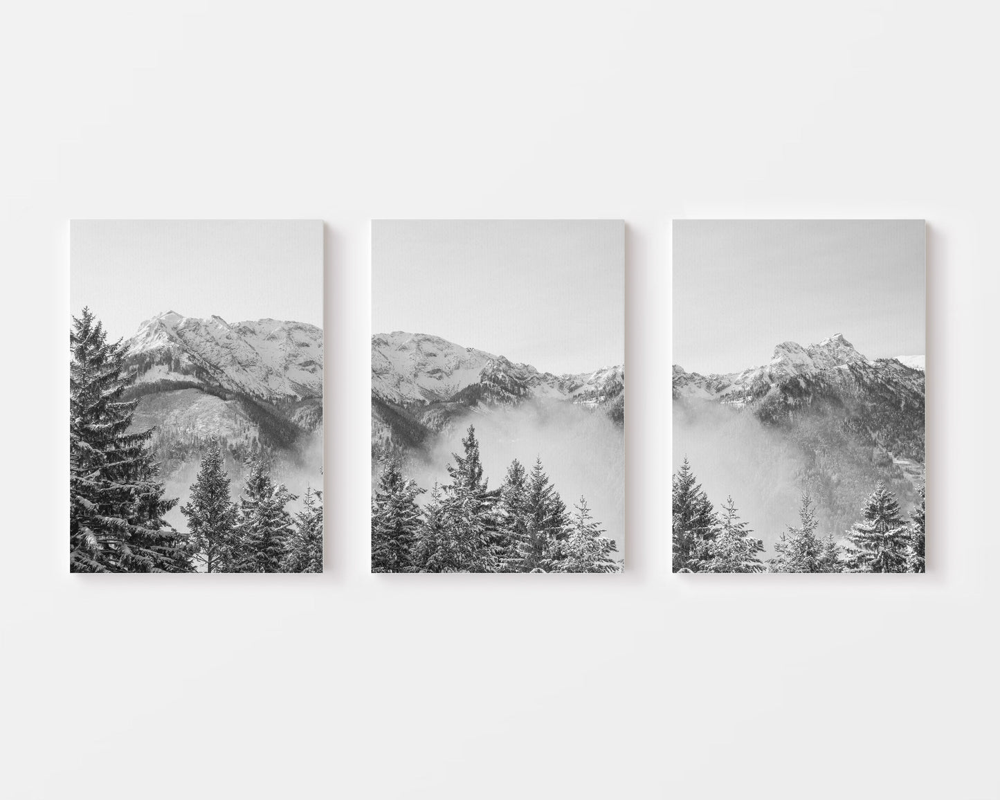 Black And White Mountains Canvas - Canva Home
