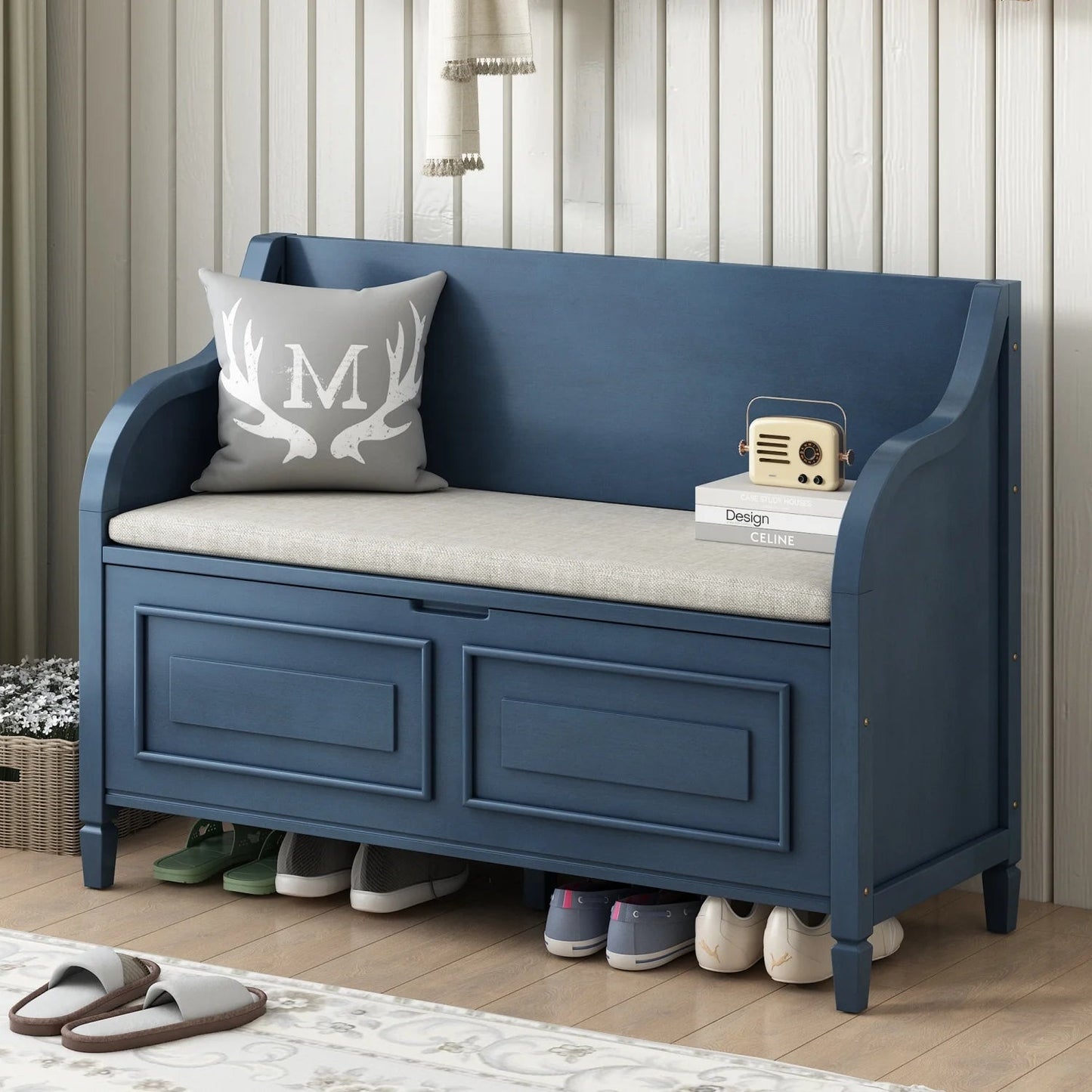 Sahil Indoor Wooden Storage Bench Canva Home