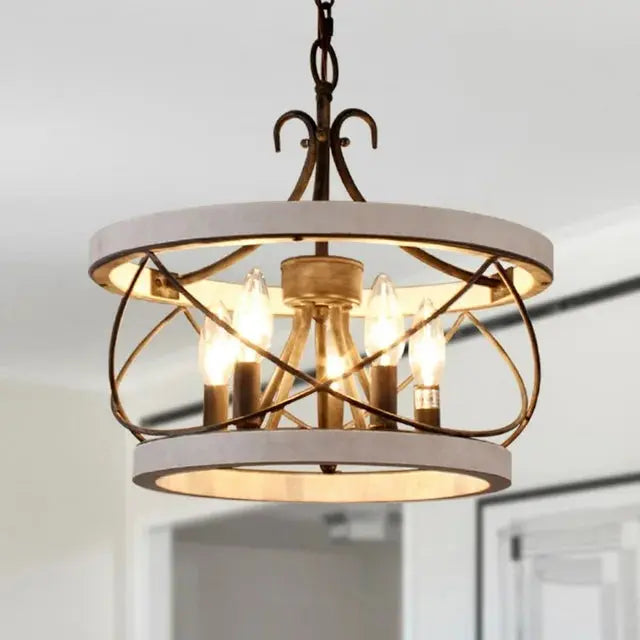 Circle Farmhouse Dining Room Chandelier Canva Home