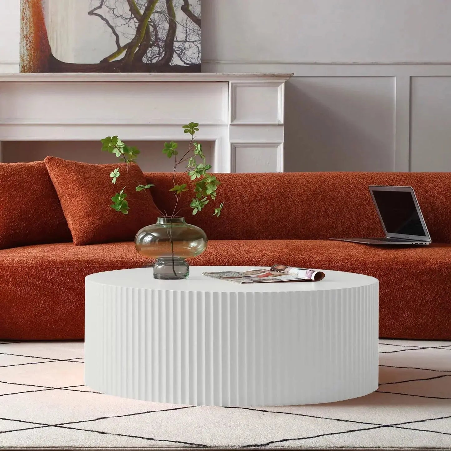 Mays Modern Round Coffee Table Canva Home