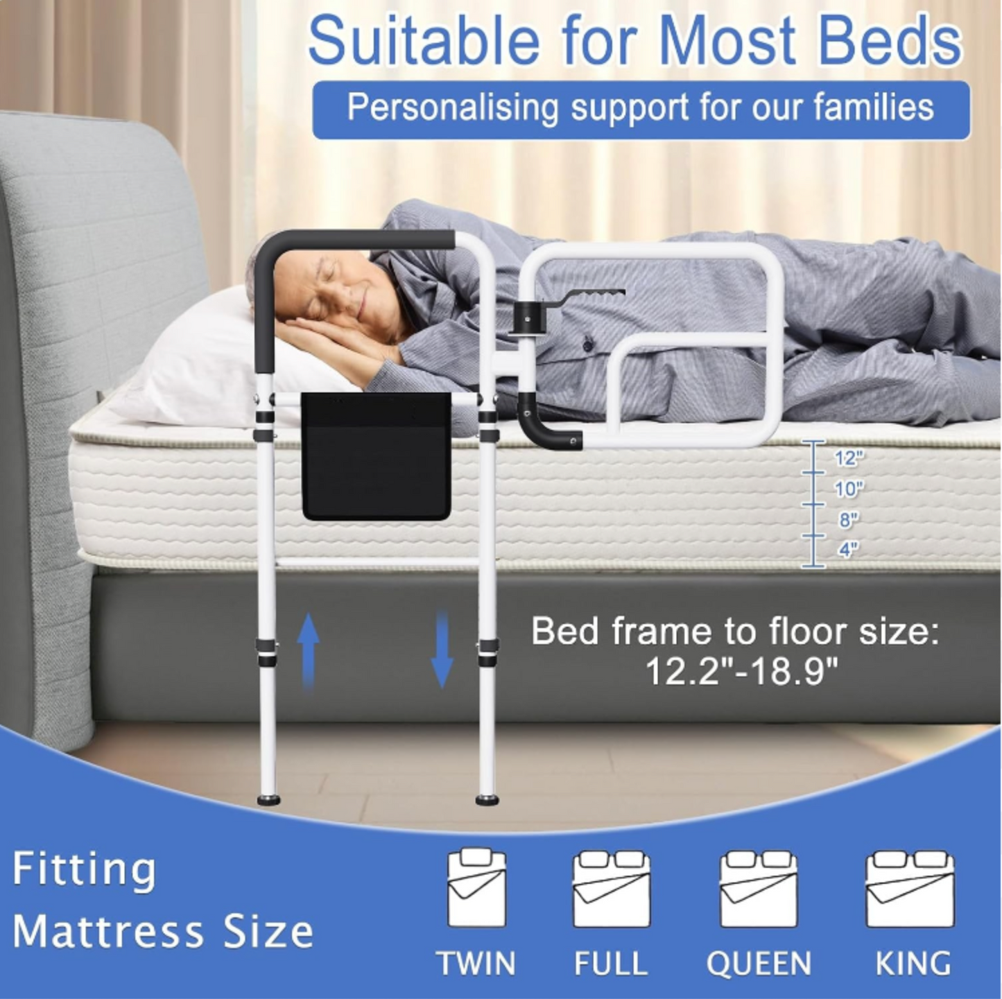 Senior Safety Bed Rail (Swing Handle)