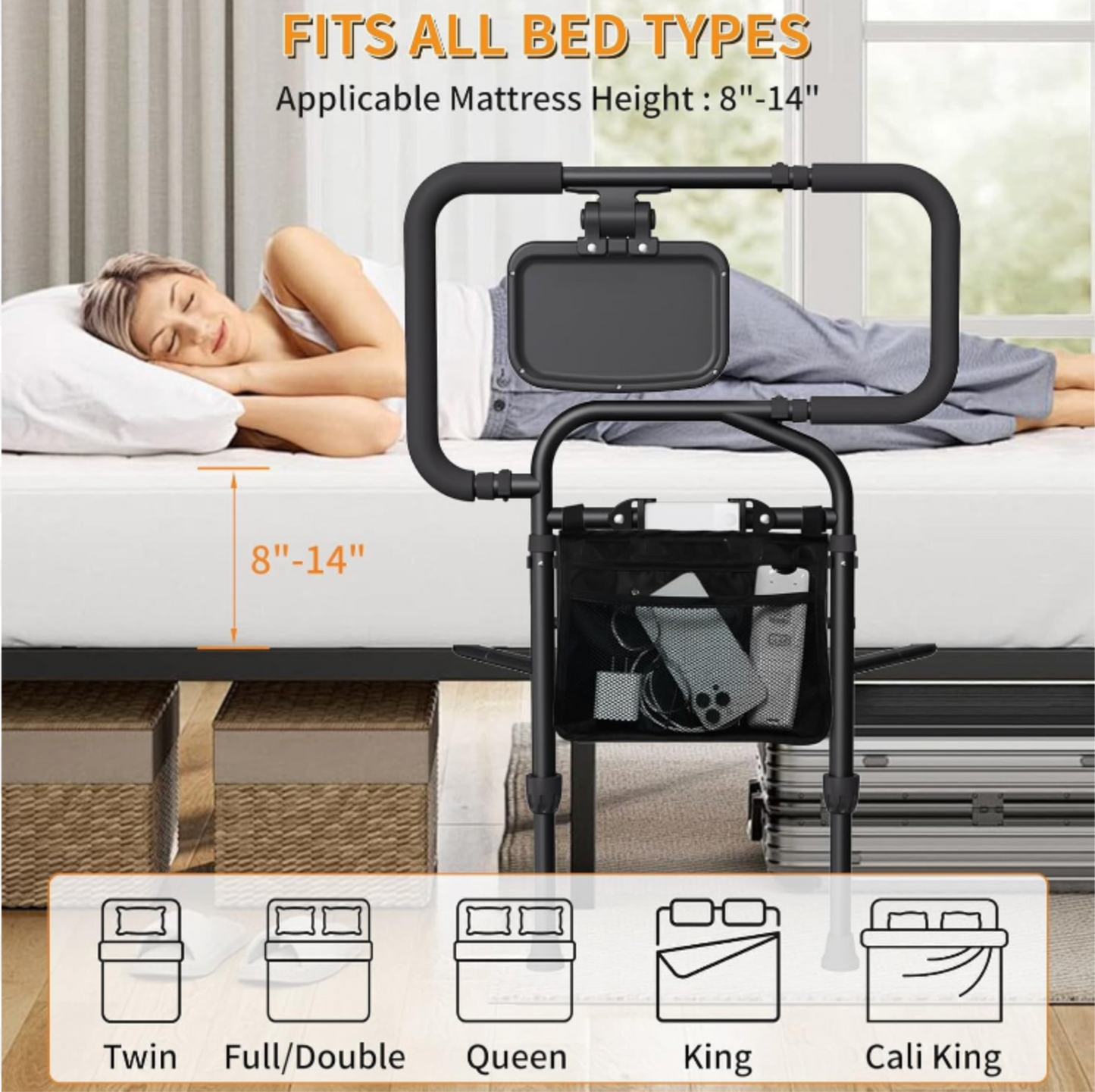 Senior Safety Bed Rail (Extendable Handle)
