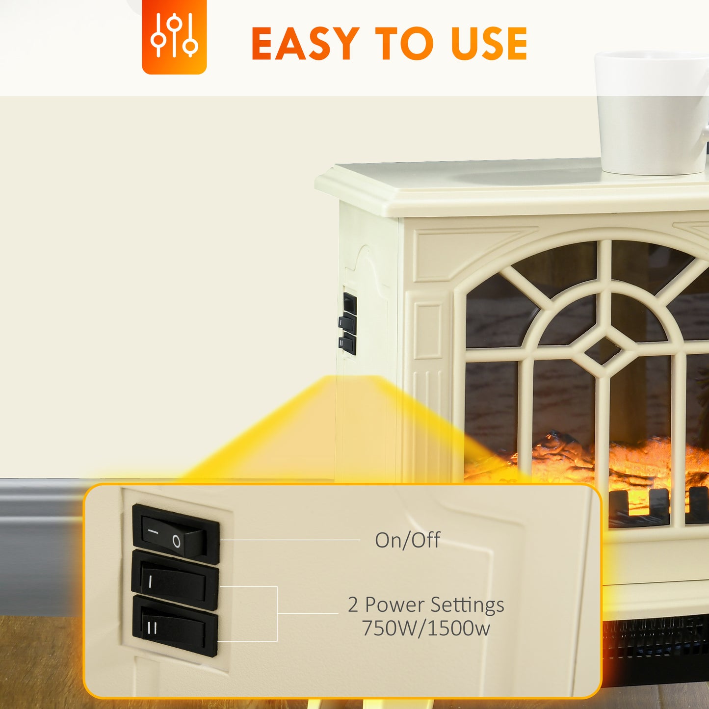 Small Decorative Electric Log Fireplace