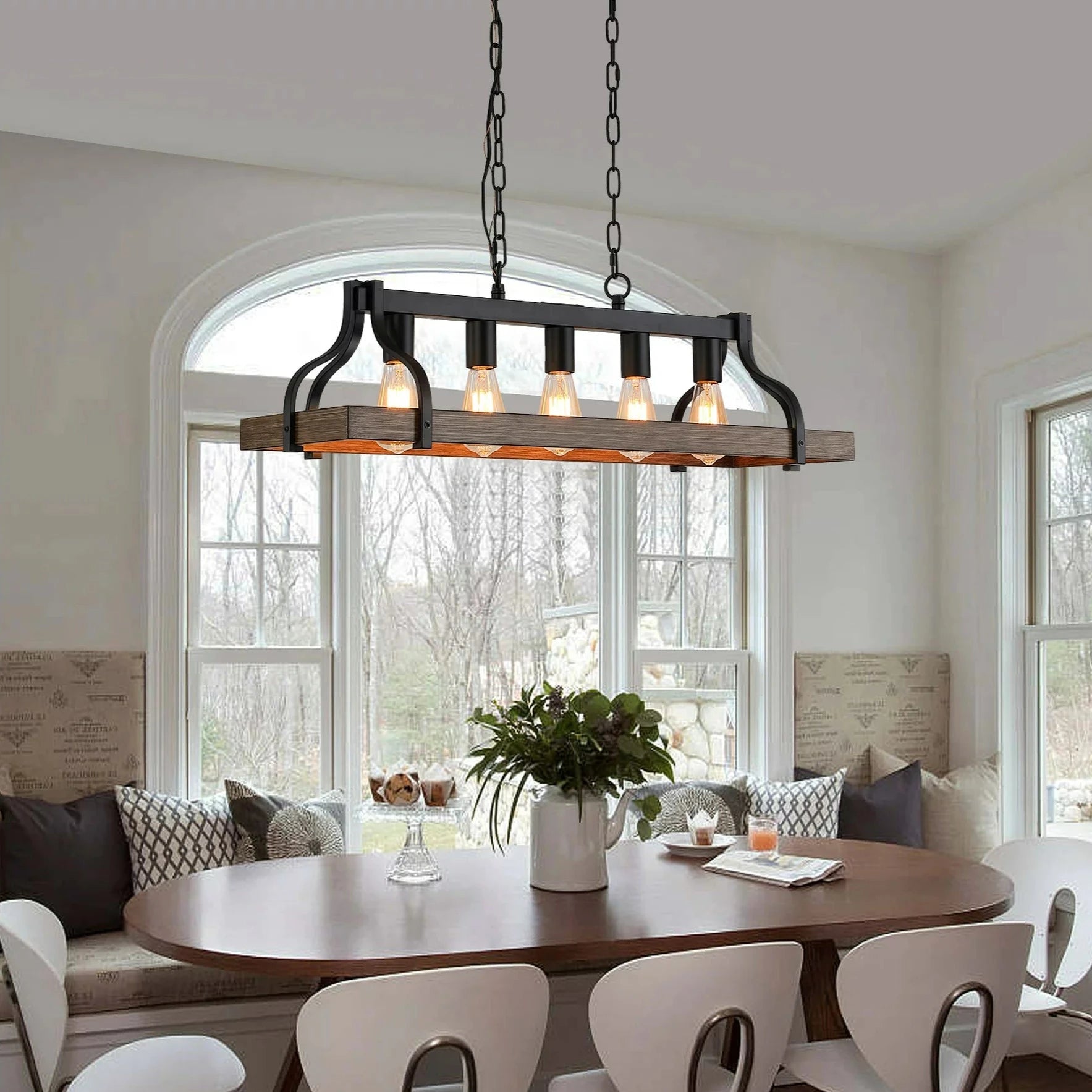 Rustic Farmhouse Dining Room Chandelier – Canva Home