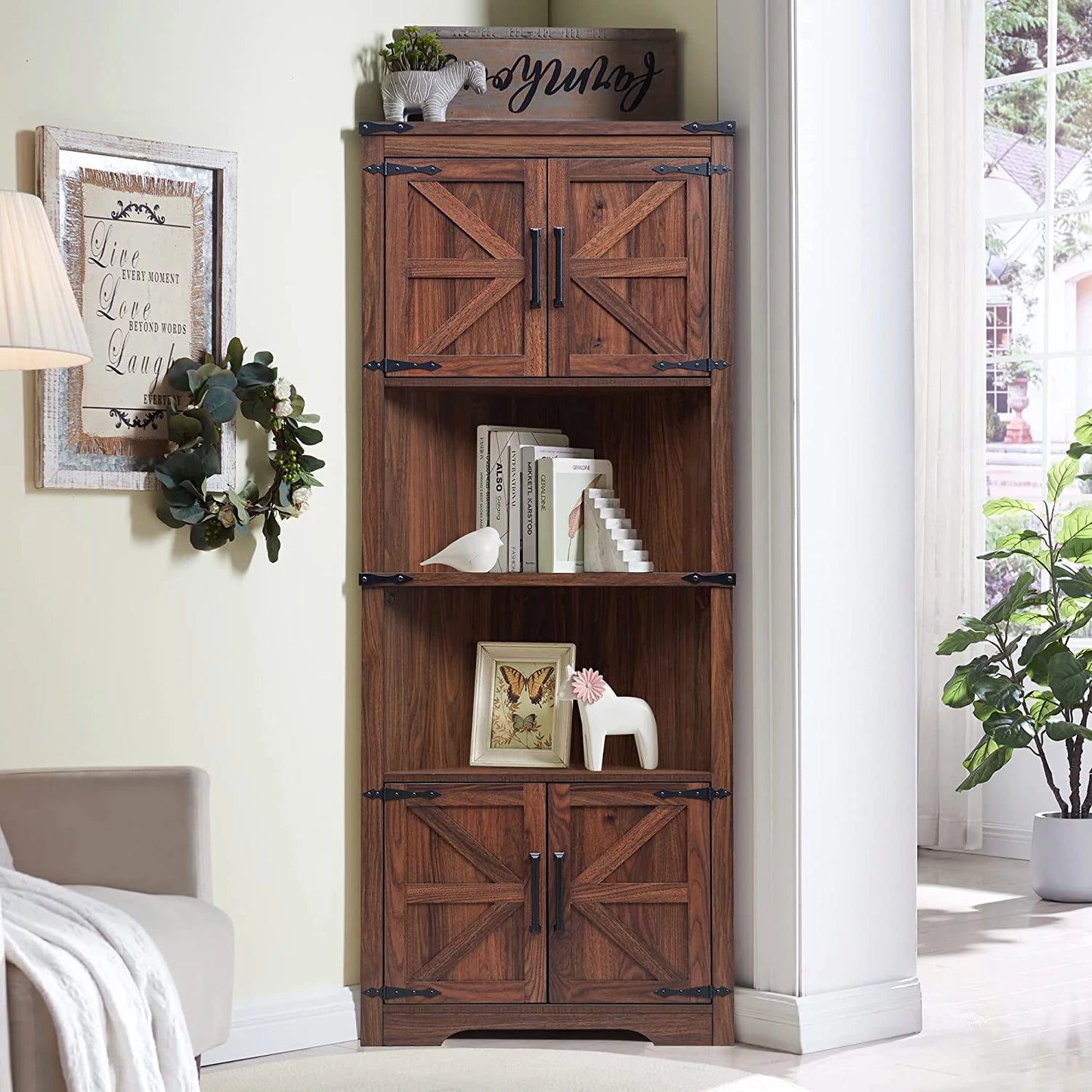 Ponce Tall Corner Kitchen Pantry Cabinet