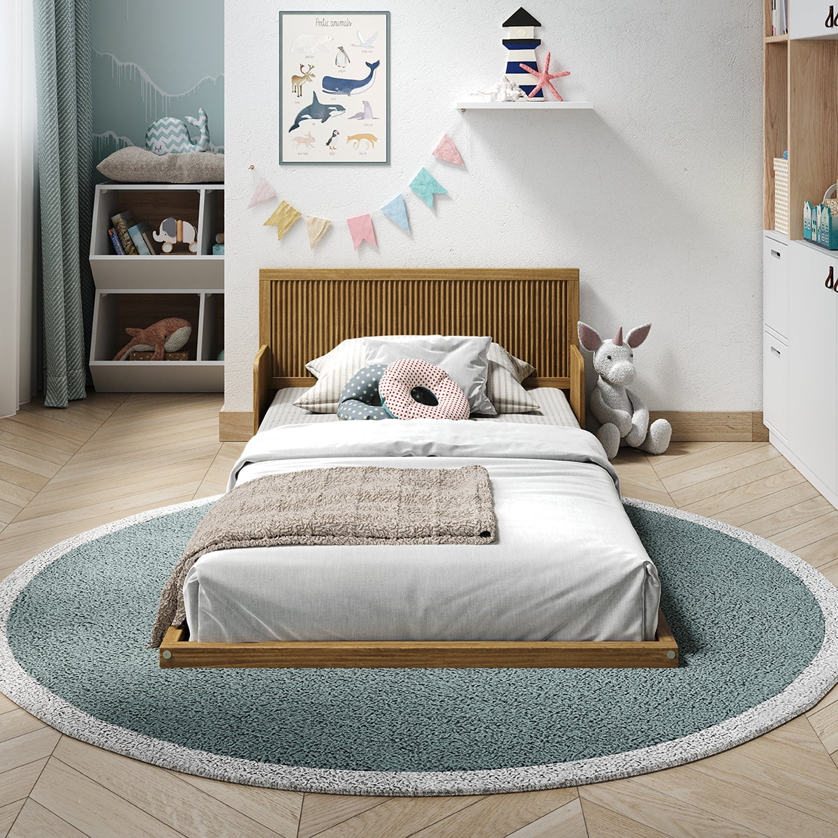 Wooden Twin Children's Montessori Floor Bed