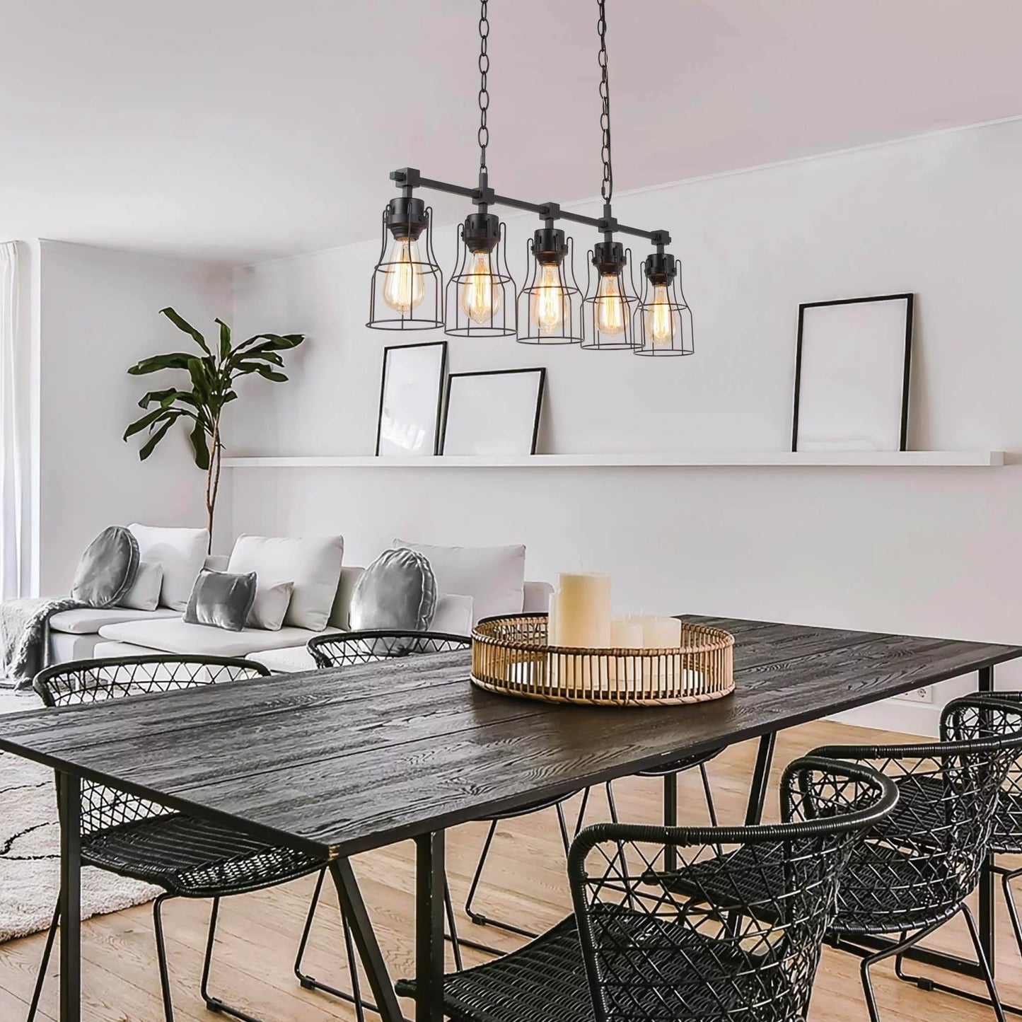 5 Cages Farmhouse Dining Room Chandelier