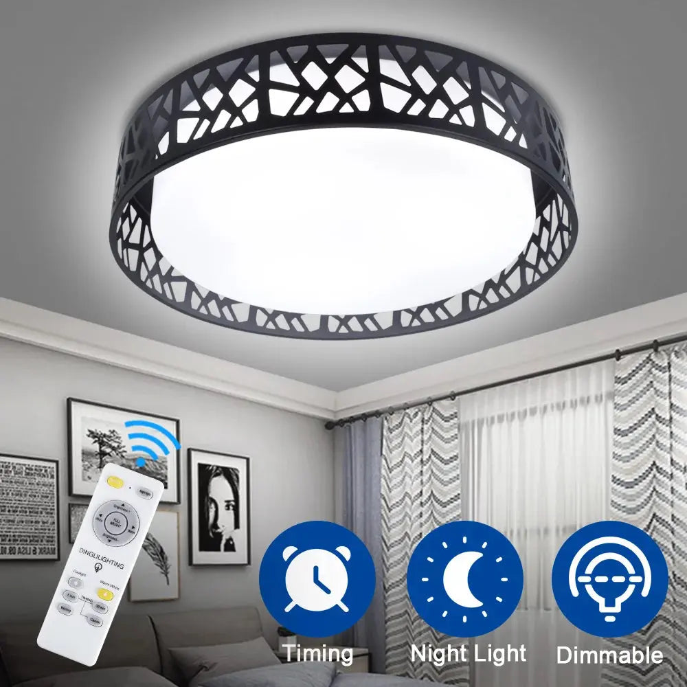 Modern Hollow Flush Mount Ceiling Light Canva Home