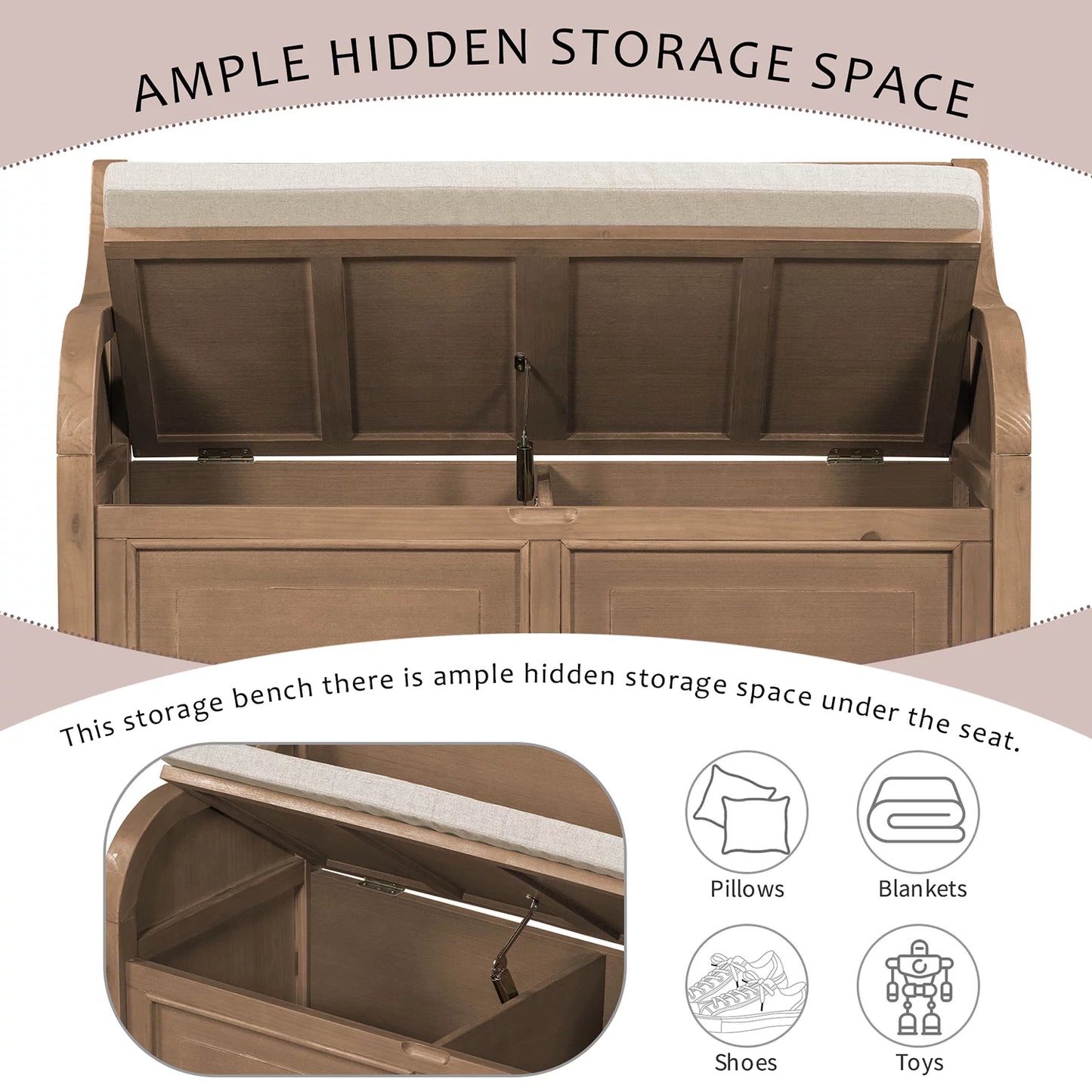Sahil Indoor Wooden Storage Bench