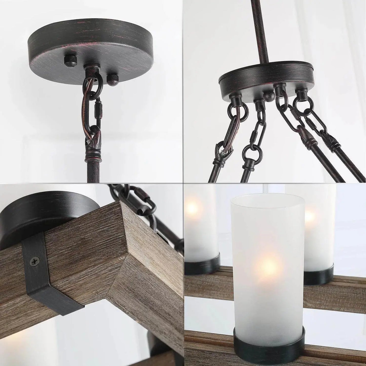 Frosted Candle Farmhouse Dining Room Chandelier Canva Home