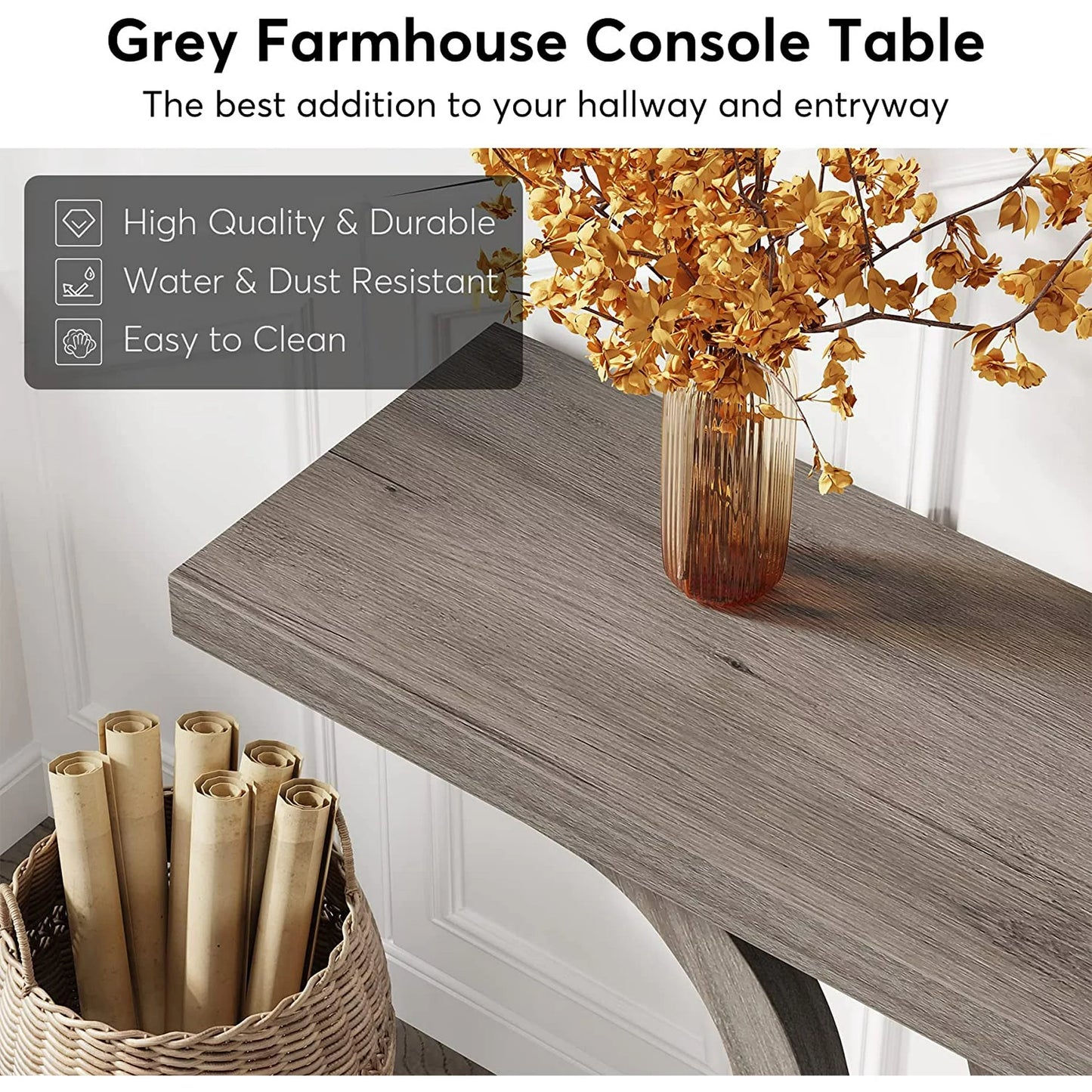 Riley Farmhouse Narrow Entryway Table