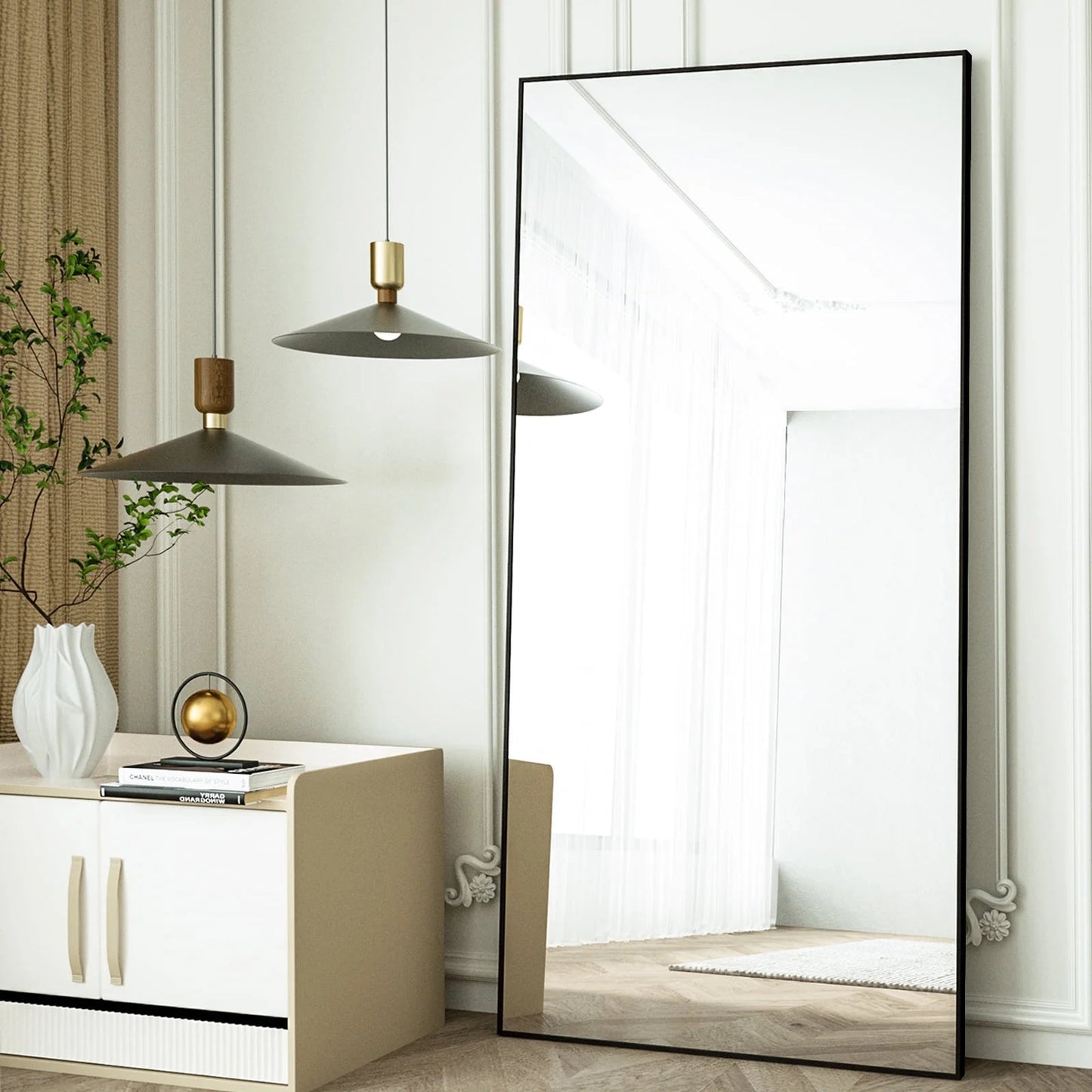 Large Rectangle Full Length Standing Mirror Canva Home