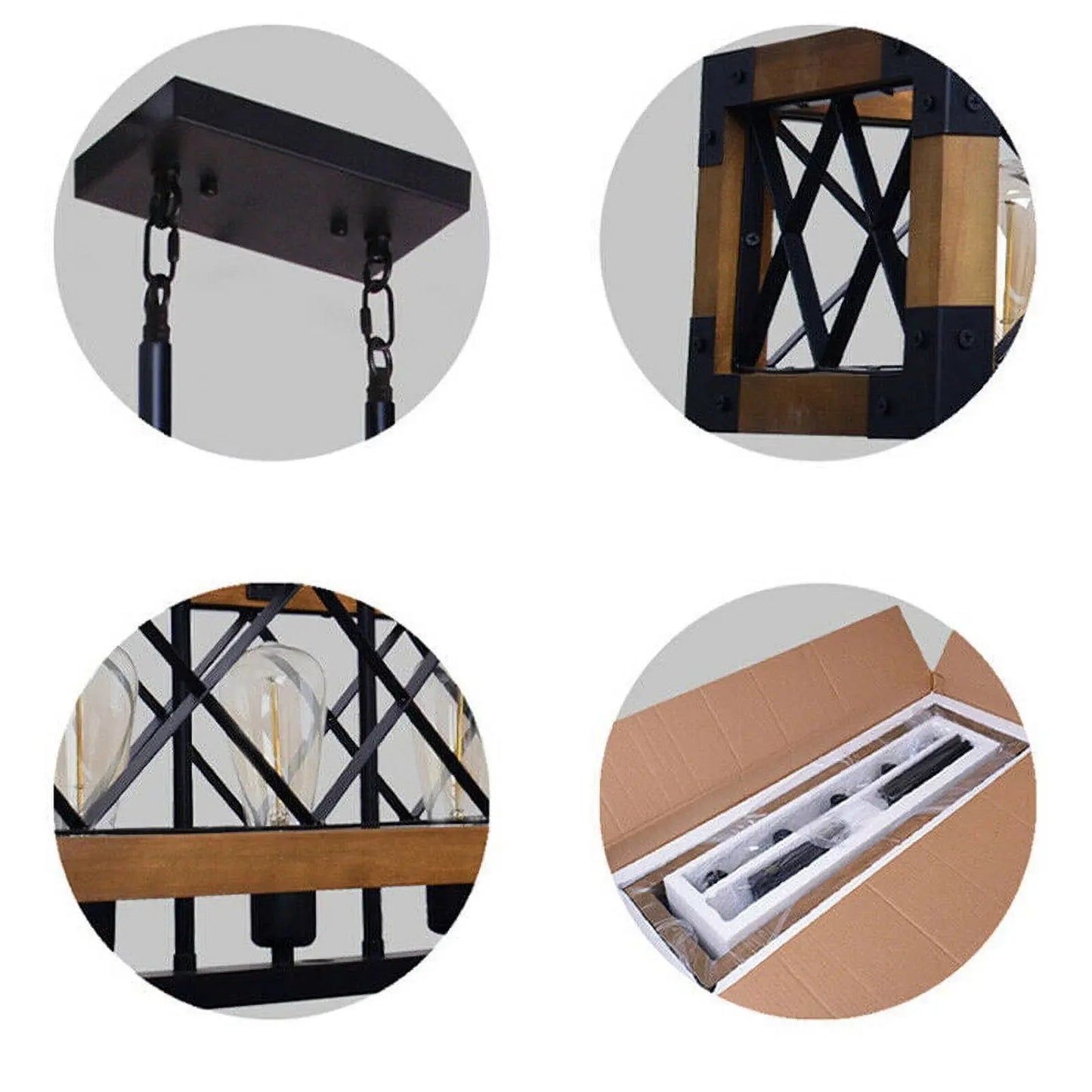 Wood Cage Farmhouse Dining Room Chandelier Canva Home