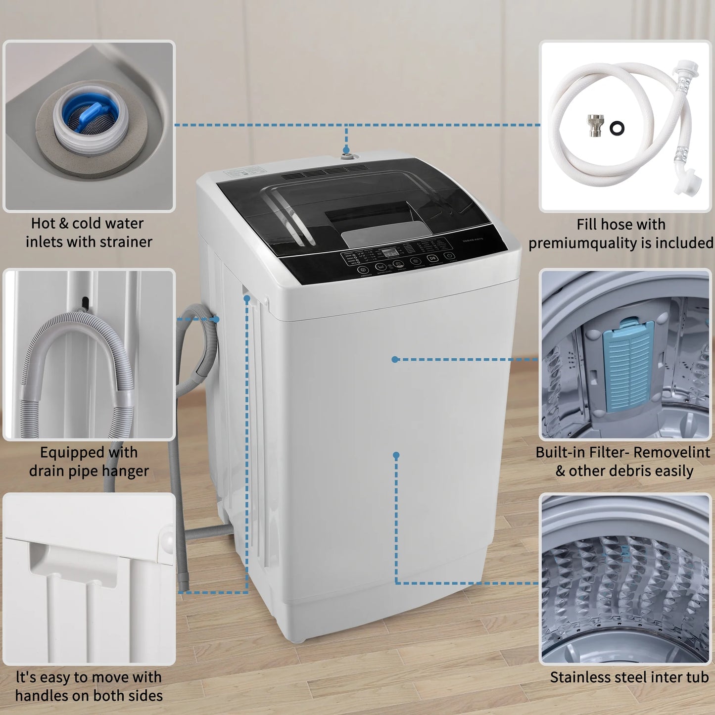 11lbs Portable Apartment Ventless Washer & Dryer Combo
