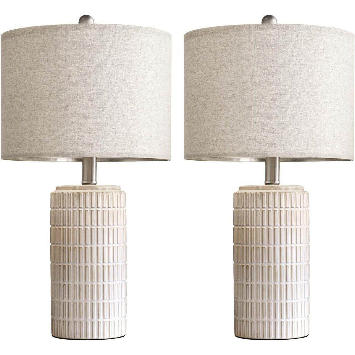 Fiorella 23" Textured Ceramic Table Lamps, Set of 2